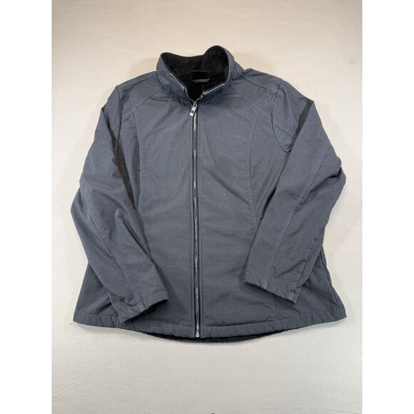 ZeroXposur Women’s Soft Shell Jacket Gray Fleece Lined Zip Front XL Warm - Picture 2 of 8